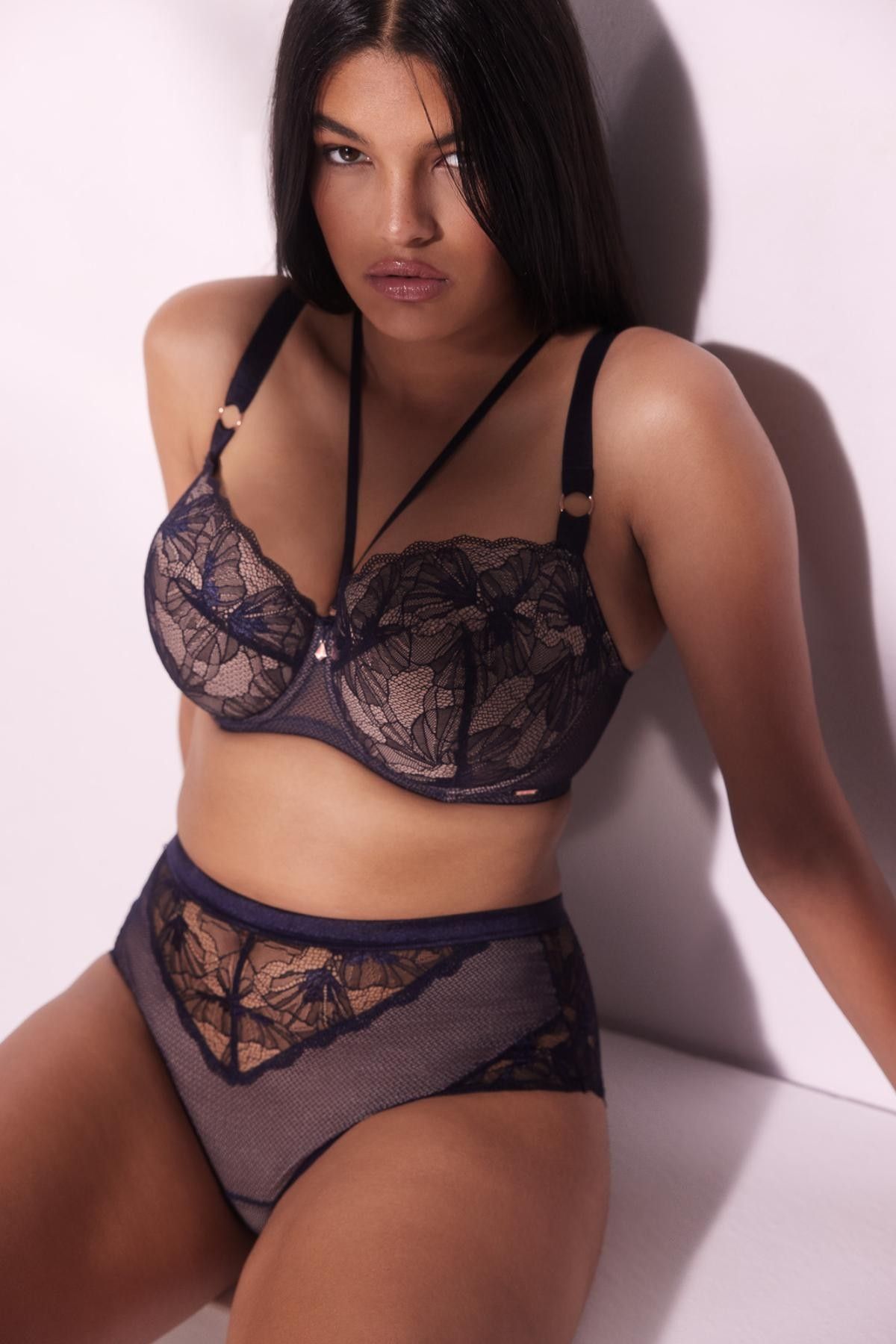 Sutien Alles Volare 2 cu Dantelă, Granat/Navy Blue